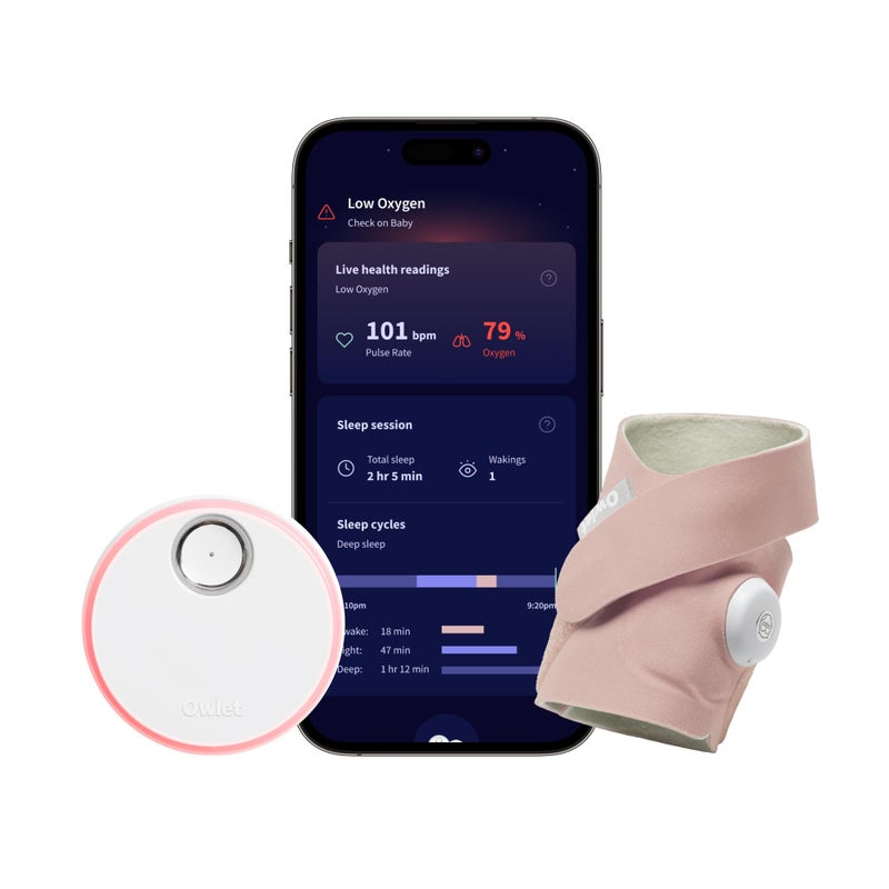 Owlet Dream Sock - FDA-Cleared Smart Baby Monitor - Track Live Pulse (Heart) Rate, Oxygen in Infants - Receive Notifications - Image 1